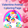 Valentine Animal Coloring Page