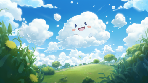 Video story for children "The Curious Cloud Learning to Ask Questions"