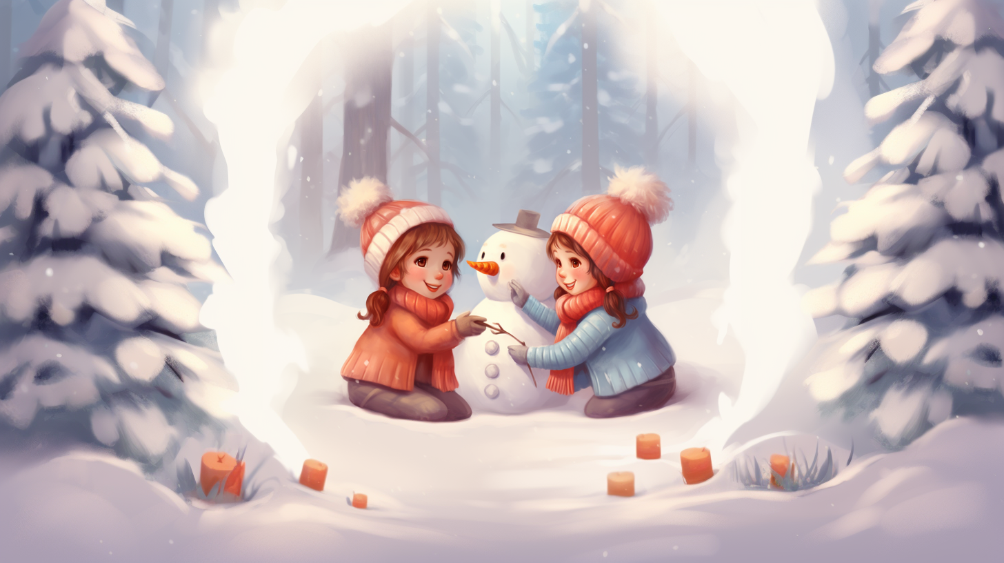 Video story for children "Adventures in the Snow Maya and Eva's Winter Wonderland"