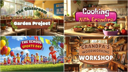 3D School & Family-Themed Videos + PDF